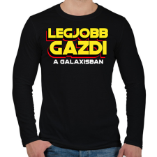 PRINTFASHION LEGJOBB GAZDI A GALAXISBAN - Férfi hosszú ujjú póló - Fekete férfi póló