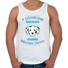 PRINTFASHION Legjobb gazdik - Dalmata - Hónappal - Férfi atléta - Fehér