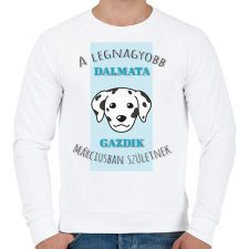 PRINTFASHION Legjobb gazdik - Dalmata - Hónappal - Férfi pulóver - Fehér női pulóver, kardigán