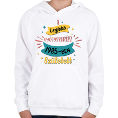 PRINTFASHION Legjobb gyógyszerész - Évszámmal - Gyerek kapucnis pulóver - Fehér