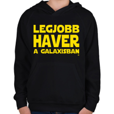 PRINTFASHION Legjobb haver a Galaxisban Star Wars - Gyerek kapucnis pulóver - Fekete gyerek pulóver, kardigán
