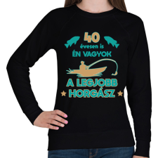 PRINTFASHION Legjobb horgász - egyedi számmal - Női pulóver - Fekete női pulóver, kardigán