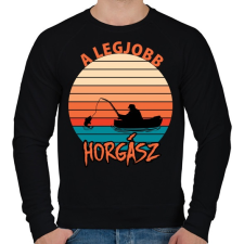 PRINTFASHION Legjobb horgász - Férfi pulóver - Fekete férfi pulóver, kardigán