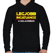 PRINTFASHION LEGJOBB INGATLANOS A GALAXISBAN - Férfi kapucnis pulóver - Fekete férfi pulóver, kardigán