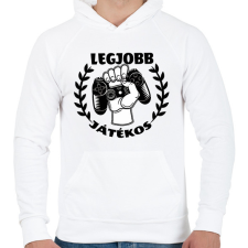 PRINTFASHION Legjobb Játékos - Férfi kapucnis pulóver - Fehér férfi pulóver, kardigán