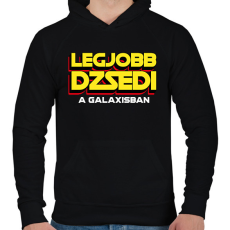 PRINTFASHION LEGJOBB JEDI A GALAXISBAN - Férfi kapucnis pulóver - Fekete