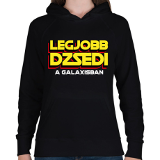 PRINTFASHION LEGJOBB JEDI A GALAXISBAN - Női kapucnis pulóver - Fekete