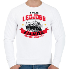 PRINTFASHION Legjobb kalauz - Évszámmal - Férfi pulóver - Fehér