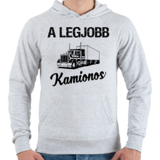 PRINTFASHION Legjobb kamionos - Férfi kapucnis pulóver - Sport szürke férfi pulóver, kardigán