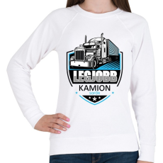 PRINTFASHION Legjobb kamionsofőr - Női pulóver - Fehér