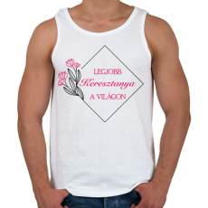 PRINTFASHION Legjobb keresztanya a világon - Férfi atléta - Fehér