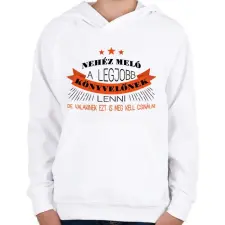 PRINTFASHION Legjobb könyvelőnek lenni nehéz - Gyerek kapucnis pulóver - Fehér gyerek pulóver, kardigán