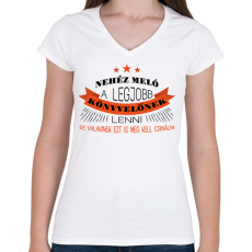 PRINTFASHION Legjobb könyvelőnek lenni nehéz - Női V-nyakú póló - Fehér