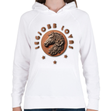 PRINTFASHION Legjobb lovas - Női kapucnis pulóver - Fehér női pulóver, kardigán