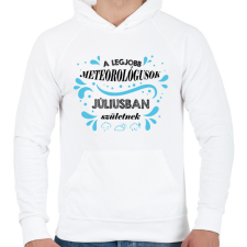 PRINTFASHION Legjobb meteorológus - Hónappal - Férfi kapucnis pulóver - Fehér férfi pulóver, kardigán