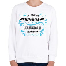 PRINTFASHION Legjobb meteorológus - Hónappal - Gyerek pulóver - Fehér