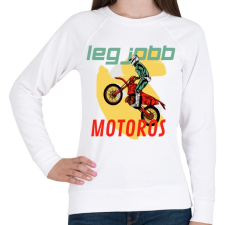 PRINTFASHION LEGJOBB MOTOROS - Női pulóver - Fehér női pulóver, kardigán
