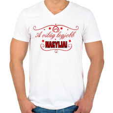 PRINTFASHION Legjobb Nagyi - Férfi V-nyakú póló - Fehér