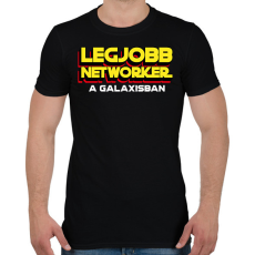 PRINTFASHION LEGJOBB NETWORKER A GALAXISBAN - Férfi póló - Fekete