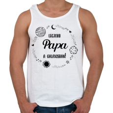 PRINTFASHION Legjobb papa a galaxisban - Férfi atléta - Fehér