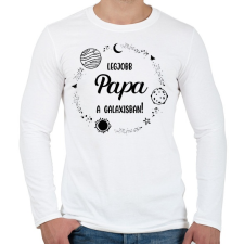 PRINTFASHION Legjobb papa a galaxisban - Férfi hosszú ujjú póló - Fehér férfi póló