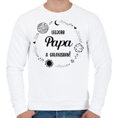 PRINTFASHION Legjobb papa a galaxisban - Férfi pulóver - Fehér