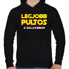 PRINTFASHION LEGJOBB PULTOS A GALAXISBAN - Férfi kapucnis pulóver - Fekete férfi pulóver, kardigán