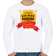 PRINTFASHION Legjobb rendőr - Évszámmal - Férfi pulóver - Fehér