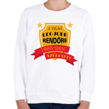 PRINTFASHION Legjobb rendőr - Évszámmal - Gyerek pulóver - Fehér gyerek pulóver, kardigán