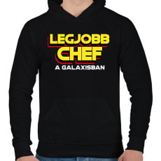 PRINTFASHION LEGJOBB SÉF A GALAXISBAN - Férfi kapucnis pulóver - Fekete