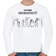 PRINTFASHION Legjobb szobafestő - Férfi pulóver - Fehér