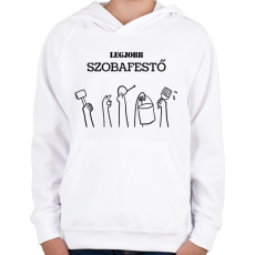 PRINTFASHION Legjobb szobafestő - Gyerek kapucnis pulóver - Fehér