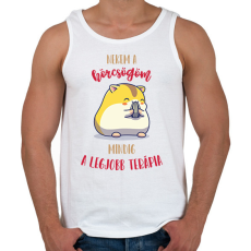 PRINTFASHION Legjobb terápia - A hörcsögöm - Férfi atléta - Fehér