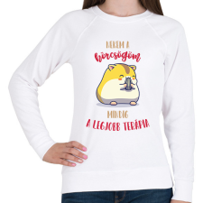 PRINTFASHION Legjobb terápia - A hörcsögöm - Női pulóver - Fehér női pulóver, kardigán
