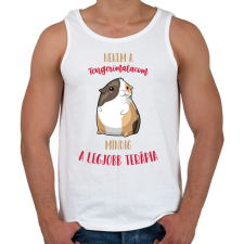 PRINTFASHION Legjobb terápia - Tengerimalac - Férfi atléta - Fehér atléta, trikó