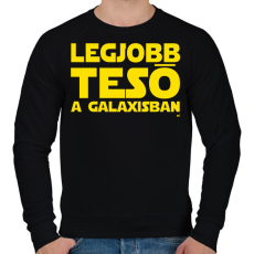 PRINTFASHION Legjobb Tesó a Galaxisban - Férfi pulóver - Fekete