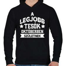 PRINTFASHION Legjobb tesó - Hónappal - Férfi kapucnis pulóver - Fekete férfi pulóver, kardigán