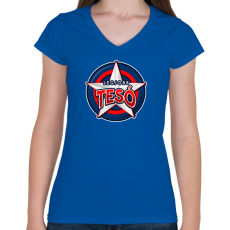 PRINTFASHION LEGJOBB TESO  - Női V-nyakú póló - Királykék