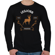 PRINTFASHION LEGJOBB VADÁSZ - Férfi hosszú ujjú póló - Fekete férfi póló