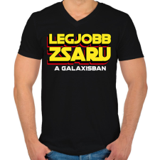 PRINTFASHION LEGJOBB ZSARU A GALAXISBAN - Férfi V-nyakú póló - Fekete férfi póló