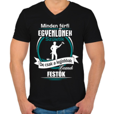 PRINTFASHION Legjobbak lesznek festők - Férfi V-nyakú póló - Fekete