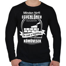 PRINTFASHION Legjobbak lesznek kőművesek - Férfi hosszú ujjú póló - Fekete férfi póló