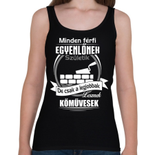 PRINTFASHION Legjobbak lesznek kőművesek - Női atléta - Fekete női trikó