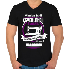 PRINTFASHION Legjobbak lesznek varrónők - Férfi V-nyakú póló - Fekete