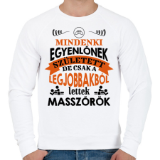 PRINTFASHION Legjobbakból lettek masszőrök - Férfi pulóver - Fehér férfi pulóver, kardigán