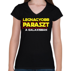 PRINTFASHION LEGNAGYOBB PARASZT A GALAXISBAN - Női V-nyakú póló - Fekete