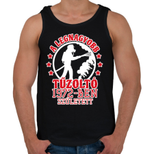 PRINTFASHION Legnagyobb tűzoltó - Évszámmal - Férfi atléta - Fekete atléta, trikó