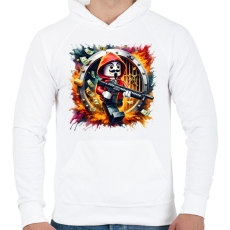PRINTFASHION LEGO - A nagy pénzrablás - La casa de papel - Férfi kapucnis pulóver - Fehér