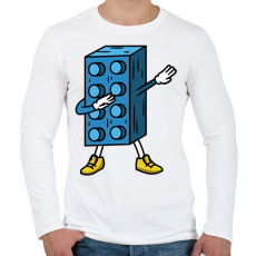 PRINTFASHION Lego dab - Férfi hosszú ujjú póló - Fehér