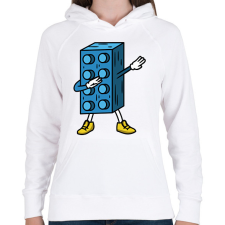 PRINTFASHION Lego dab - Női kapucnis pulóver - Fehér női pulóver, kardigán